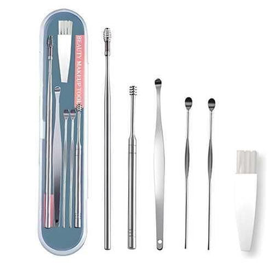 6 Pieces Ear Wax Removal Smooth Stainless Steel Kit